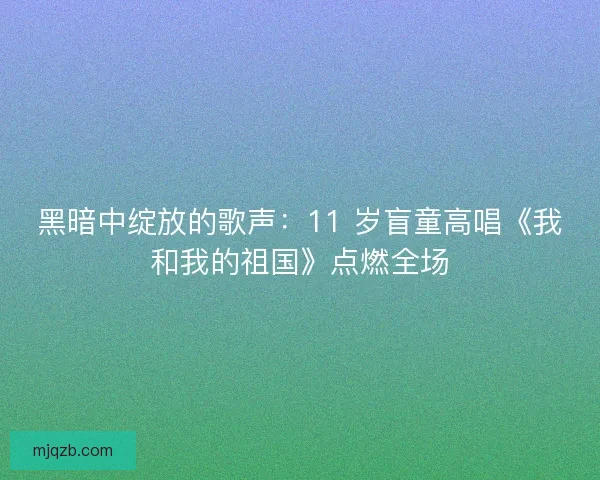 黑暗中绽放的歌声：11 岁盲童高唱《我和我的祖国》点燃全场